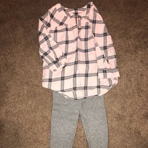 EUC Flannel ToP & Fleece Lined Sweatpants, 18mo